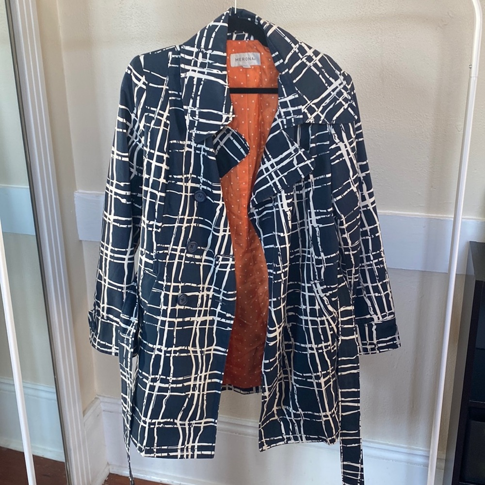 Marona Blue plaid rain jacket